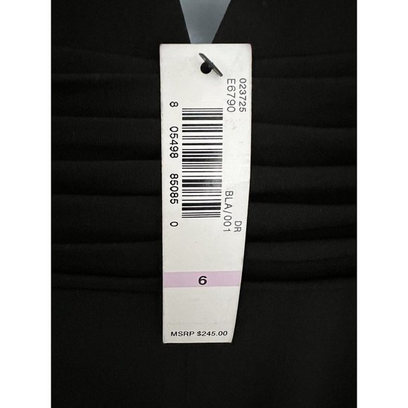 Laundry by Shelli Segal Nordstrom Dress V Neck Plunging Black Size 6 Dressy New - Picture 5 of 8